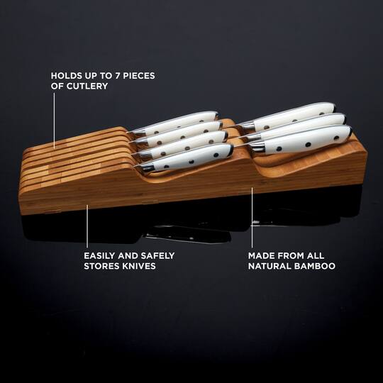 Sabatier 7-Slot Bamboo In-Drawer Knife Organizer